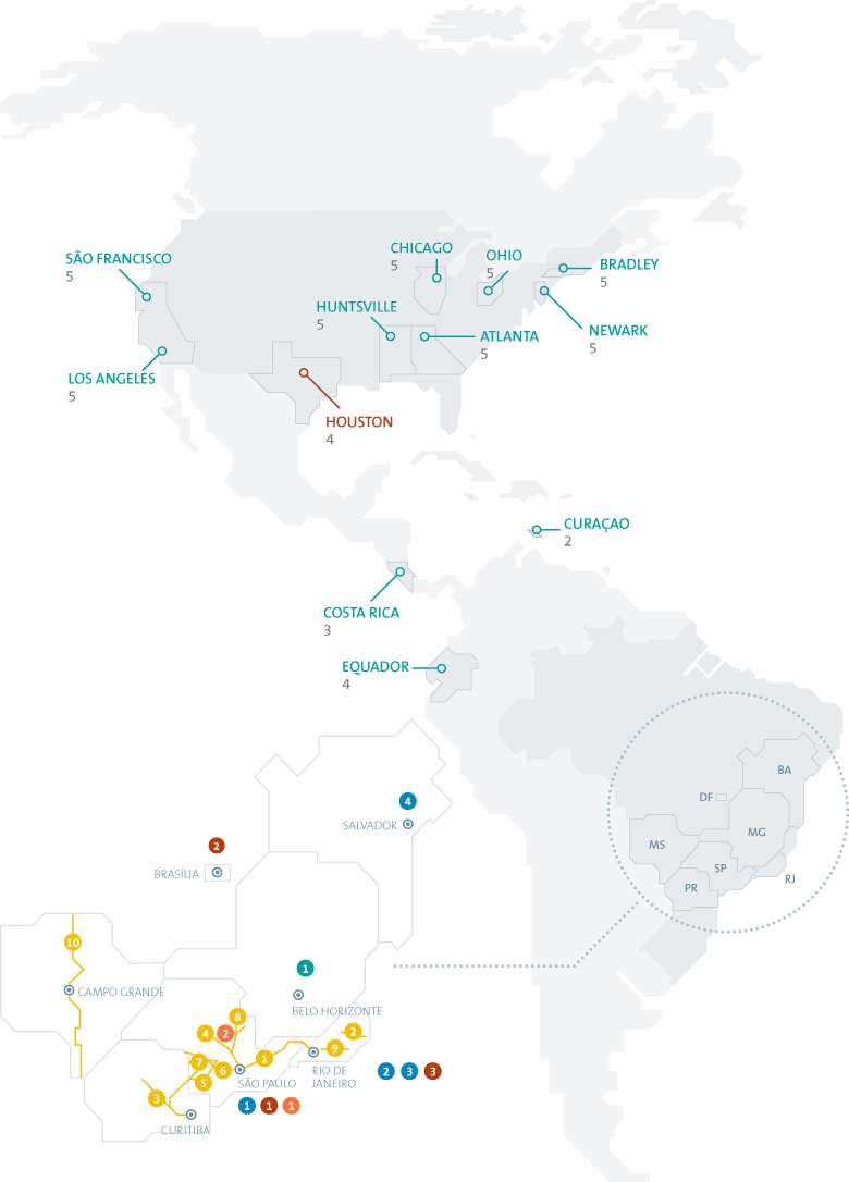 mapa de atuação da CCR